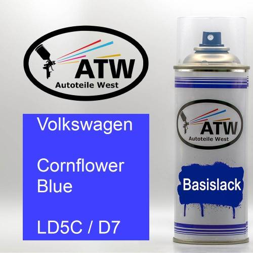 Volkswagen, Cornflower Blue, LD5C / D7: 400ml Sprühdose, von ATW Autoteile West.